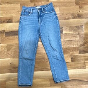 Madewell Blue Ankle Cropped Straight Jeans